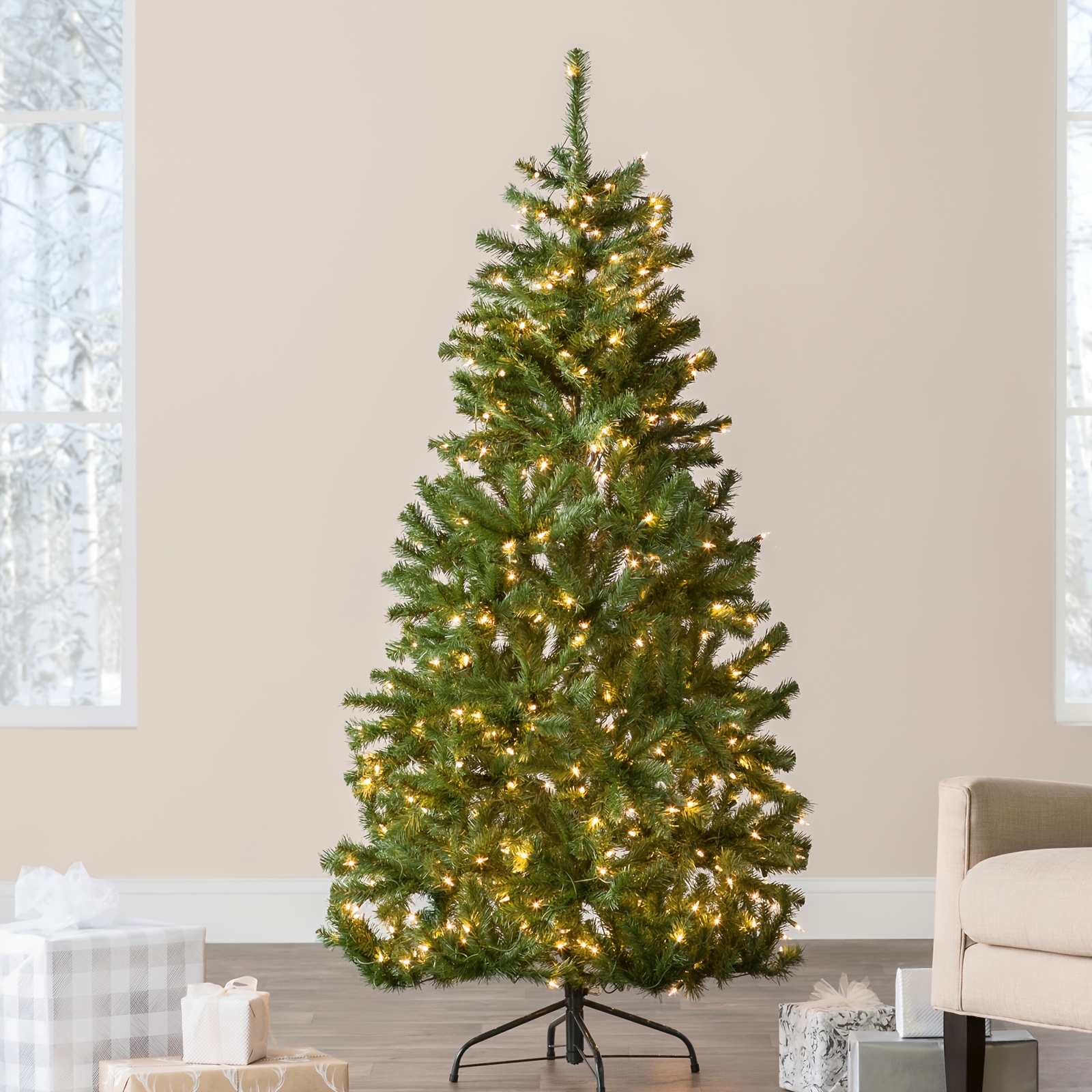 

5ft Pre-lit Christmas Tree 130 Led Lights, 33 & 400 - , Metal ,