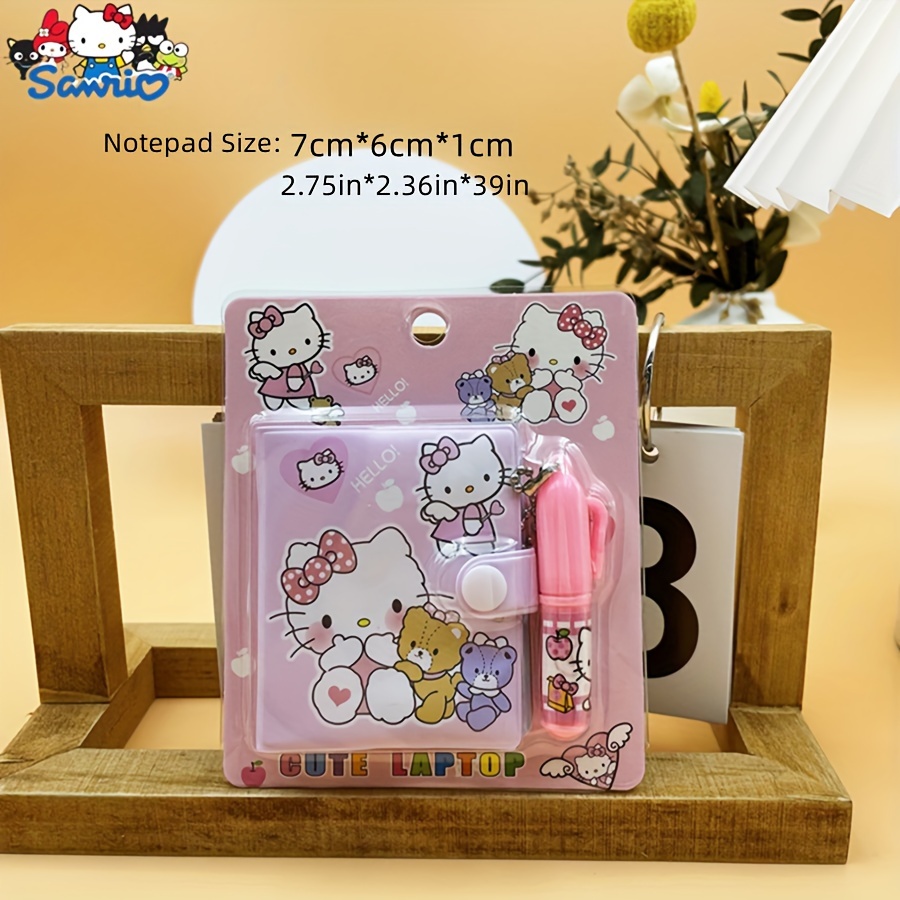 E-shop 1 Stück Sanrio Hello Kitty Mini-Notizbuch mit Kugelschreiber, Einfach zu Organisieren Aufzuzeichnen, Memo-Pads Mini-Notizbücher, Tagebuch,
