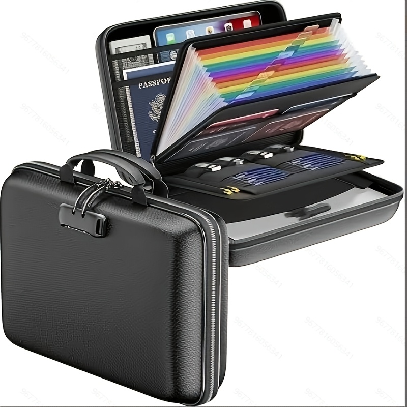 TEMU Fireproof Document Bag, Portable Hard Shell Bag, Certificate Passport Gun Safe