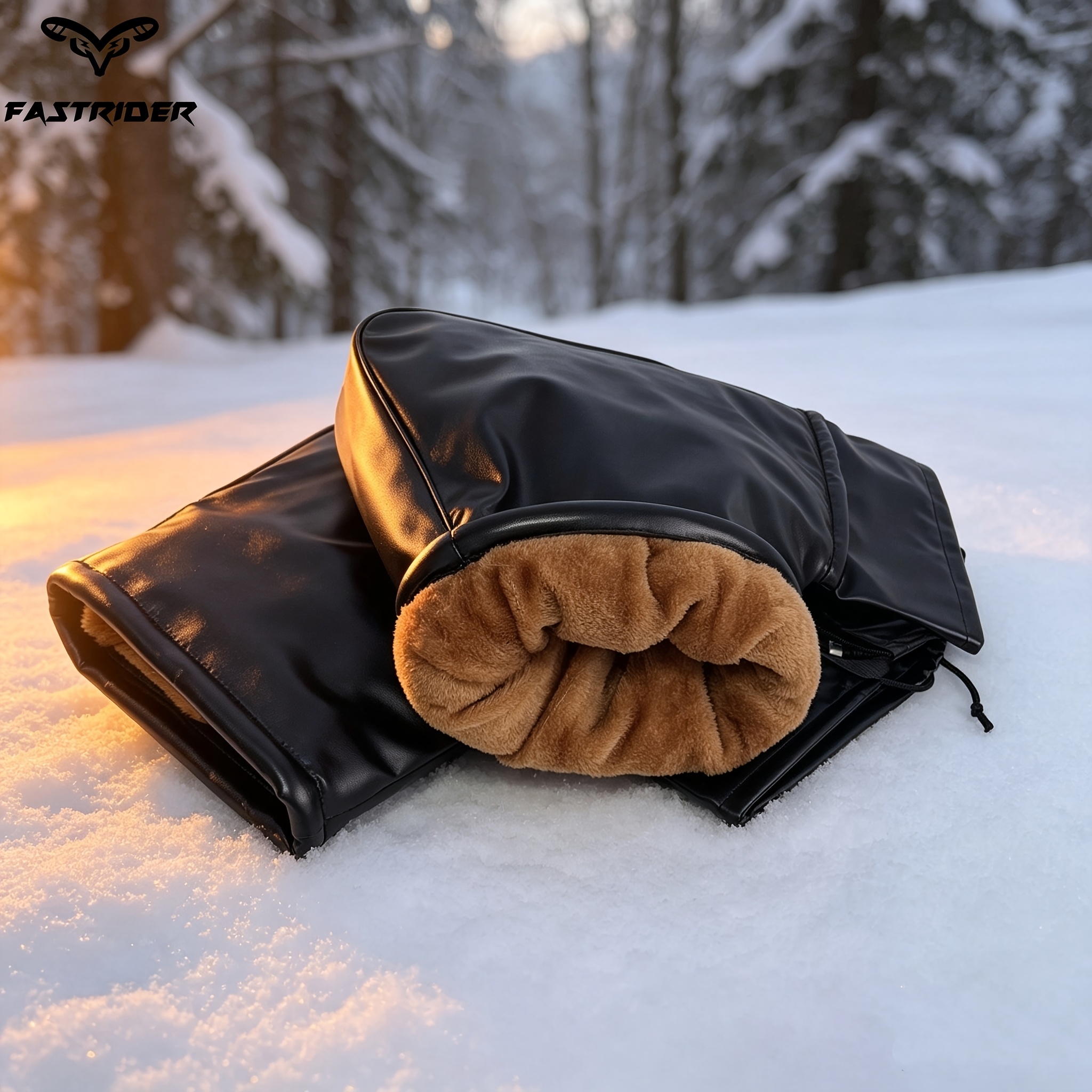 TEMU Gants de guidon d'hiver, gants de guidon de moto épais doublés en , protecteur de main chaud pour vélo électrique, couvre-mains pour temps froid