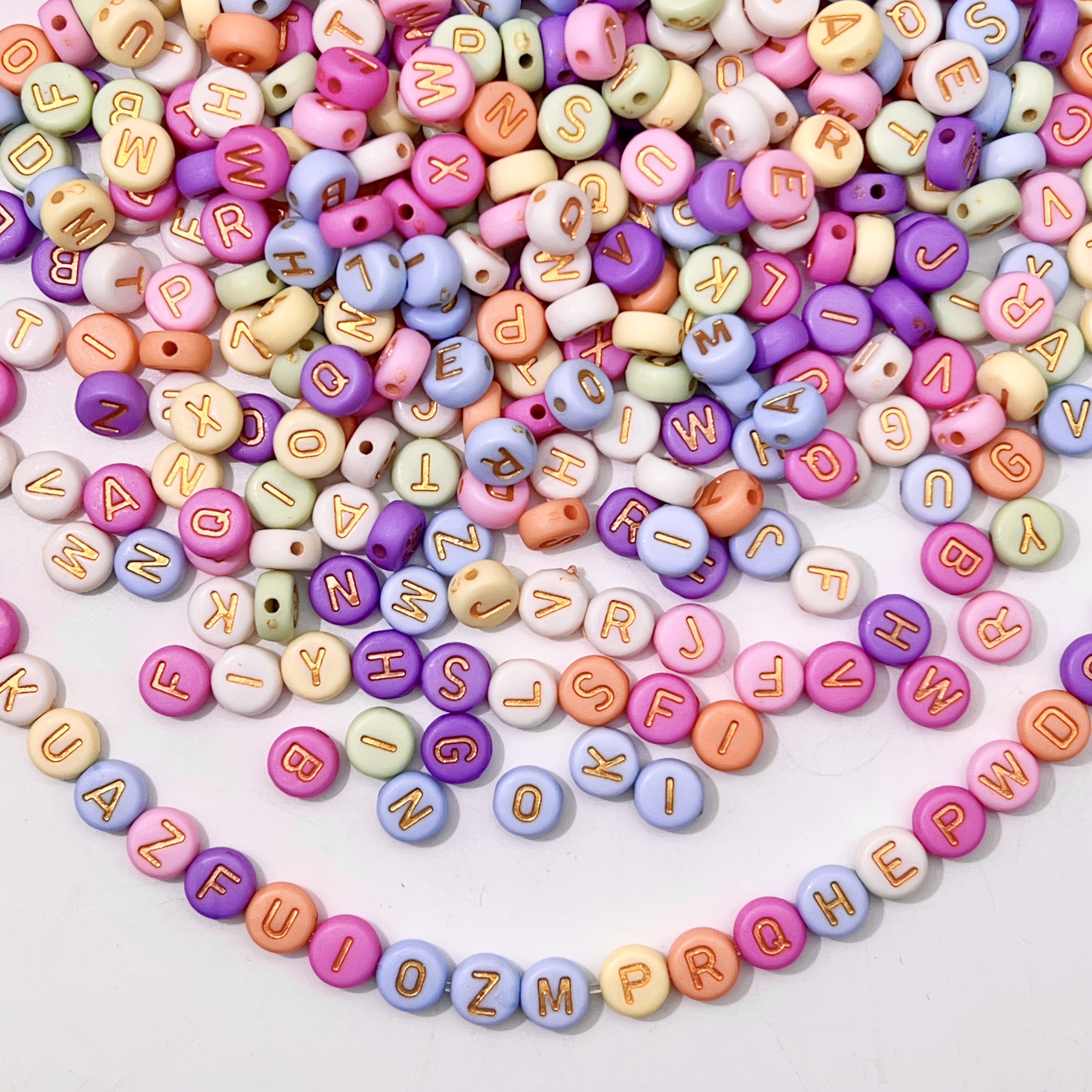 

/200/500pcs Set, Round Lettering For Making, Bracelets, Necklaces Crafts