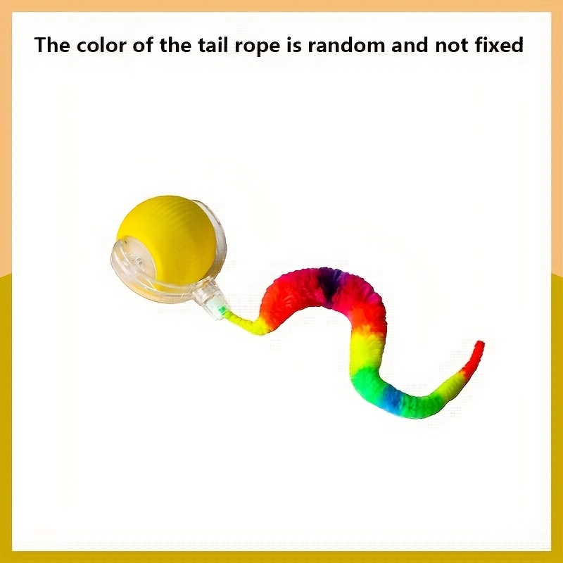 Automatic Rolling Cat Ball Toy with LED Light and Colorful Tail
