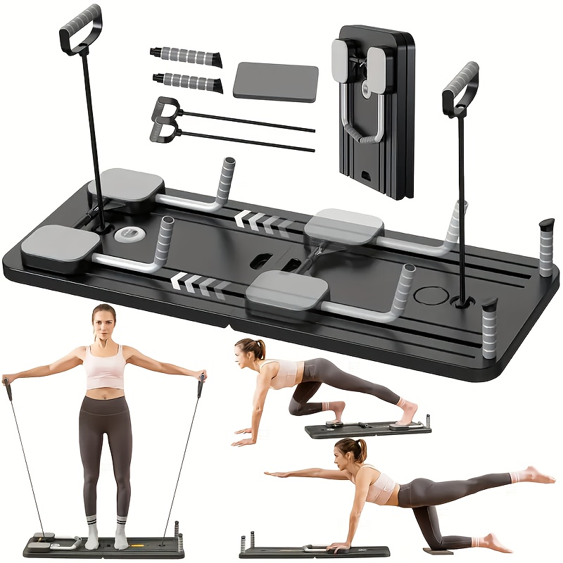 8-in-1 Multifunctional ABS Yoga & Pilates Board - High-Quality PVC Core Strength Trainer with Adjustable Resistance Bands, Portable Foldable Design for Home Gym, No Power Needed - Workout Accessories, Abdominal Exercises, Interchangeable Exercises