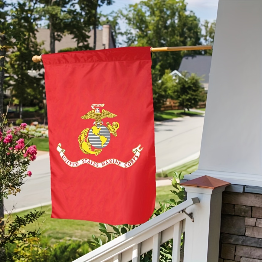 

Durable Double-sided Usmc Flag - 18x12" Heavy-duty Polyester, Outdoor Marine Corps Military Decor For Yard & Lawn