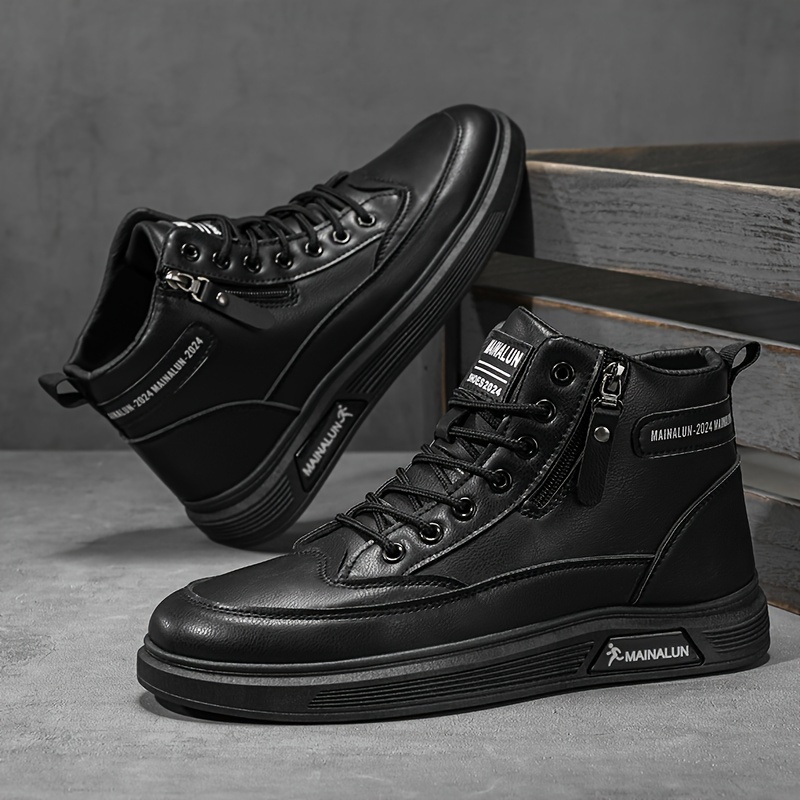 靴 High Sole Leather Shoes 1pair high top casual sneakers breathable short boots with