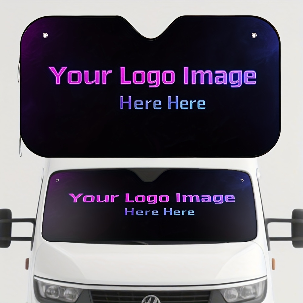 TEMU Custom Logo Design Car Sun Visor – Compact And Fashionable, Keeping Cool, 4pcs Suction Cups For , Space-saving, Suitable For Suvs, Sedans, , And