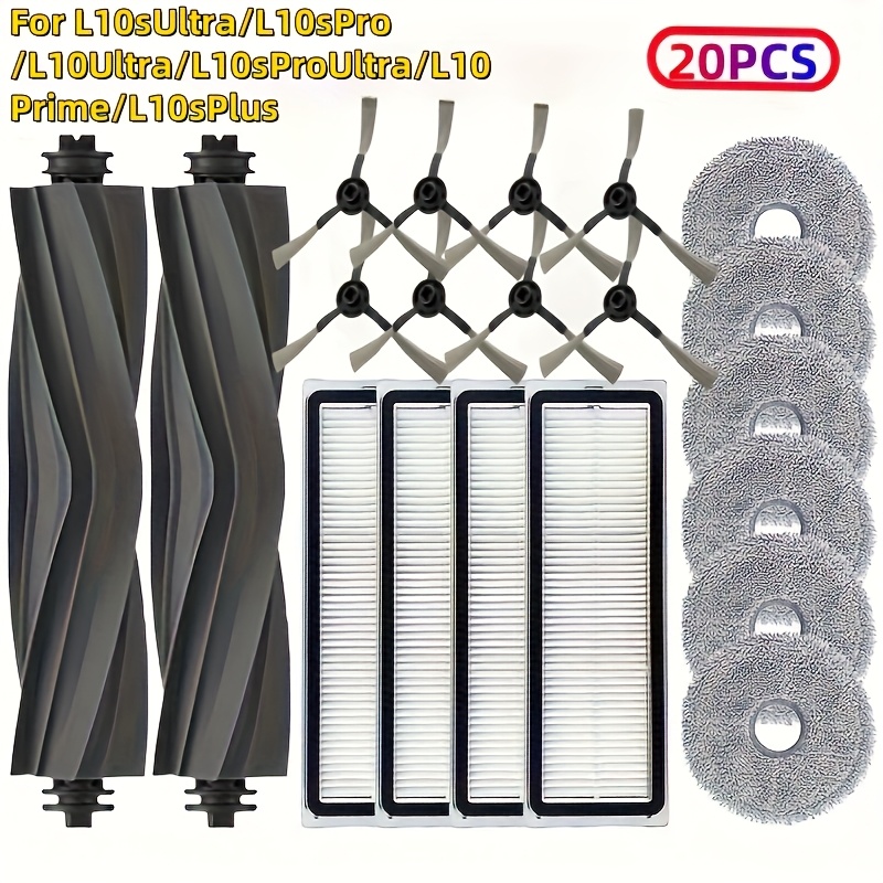 E-shop 20-teiliges Zubehörset für Roboterstaubsauger L10s Ultra/L10s Pro/L10 Ultra/L10s Pro Ultra/L10 Prime/L10s Plus inklusive 4 HEPA-Filter, 2