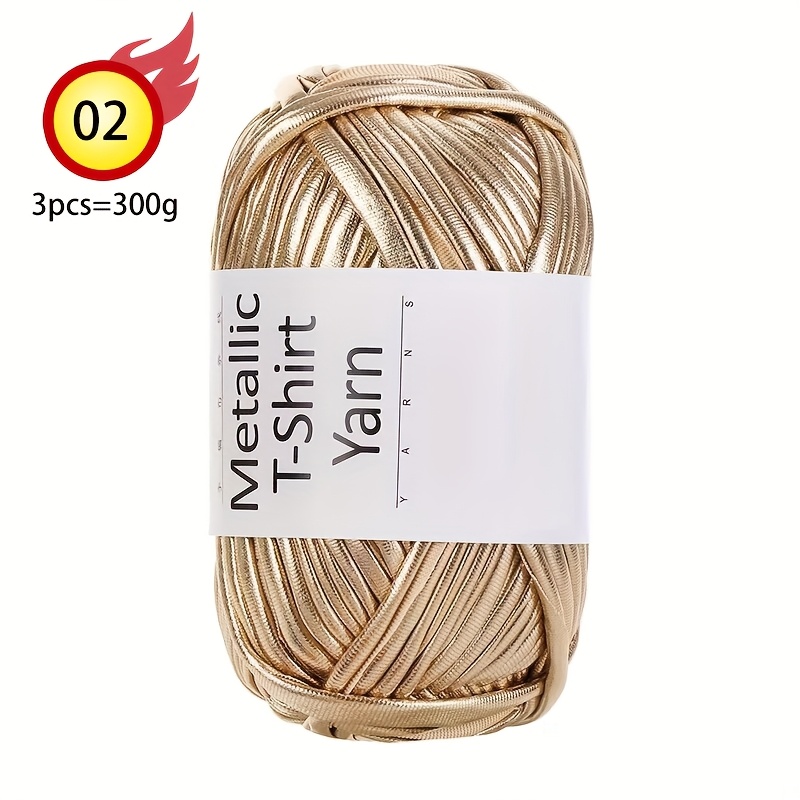 TEMU Hilo de cinta metálico para tejer a , material de ganchillo, hilo para hacer mochilas de crochet, cojines, zapatos, cestas de almacenamiento,