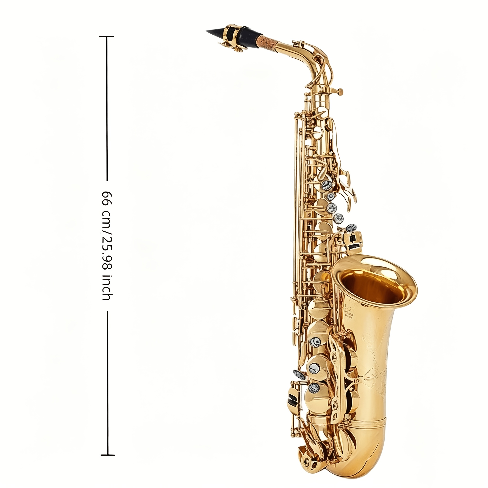 Bullfighter Eb Alto Saxophone, Double Rib Key, Brass Engraved Body, for Beginners, Students, Adults, Grade Examination & Professional Performance, Saxophone Instrument Set