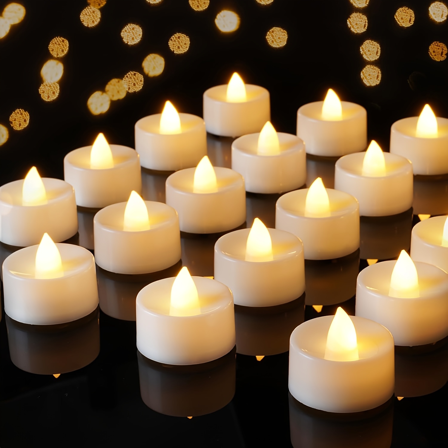 12 24pcs battery operated led tea lights no flame warm light