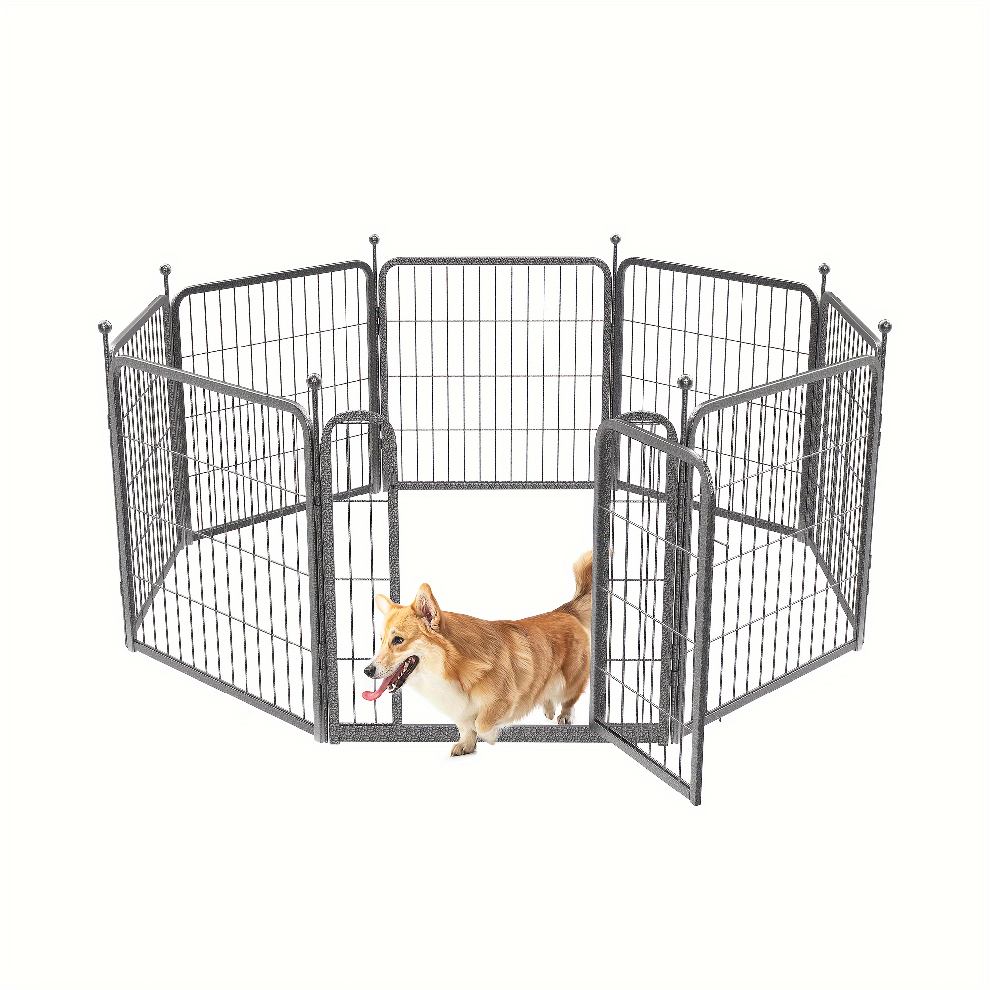 

Fxw Aster Dog Playpen Pet Fence Dog Fence Designed For Yard, 24 Inch, 8 Panels