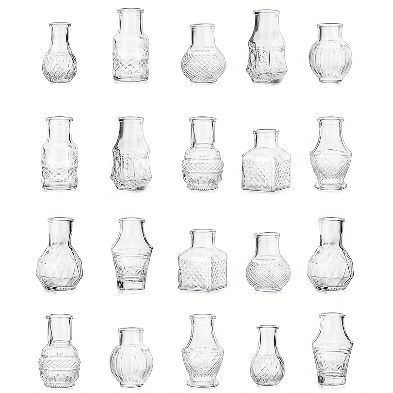 20/40pcs Mini Clear Glass Vase Set For Flowers Decor Wedding Party Dining Table Decorations Centerpiece