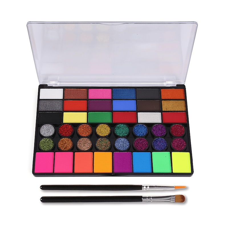 Image of 42 Color Water-soluble Body Paint Pigments, Face Paint Set, Beginner'-stop Full Set Of Painting Tools, Including Random Pattern Templates, Non-toxic, Low-allergy, Washable, Easy To Color
