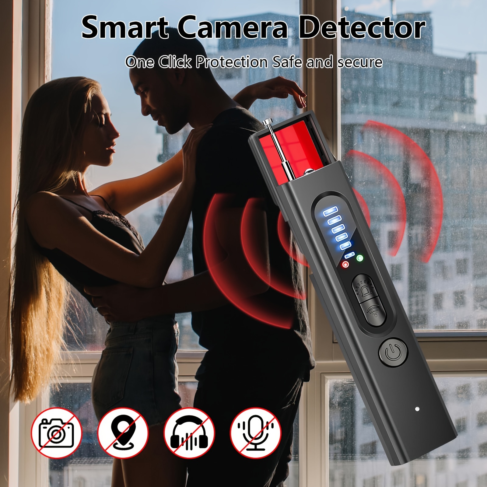 

Portable T15 Wireless Signal & Hidden Camera Detector - Usb Rechargeable, 5 Levels, Real-time Alerts For Privacy Protection - Ideal For Home, Office, Hotel & Travel