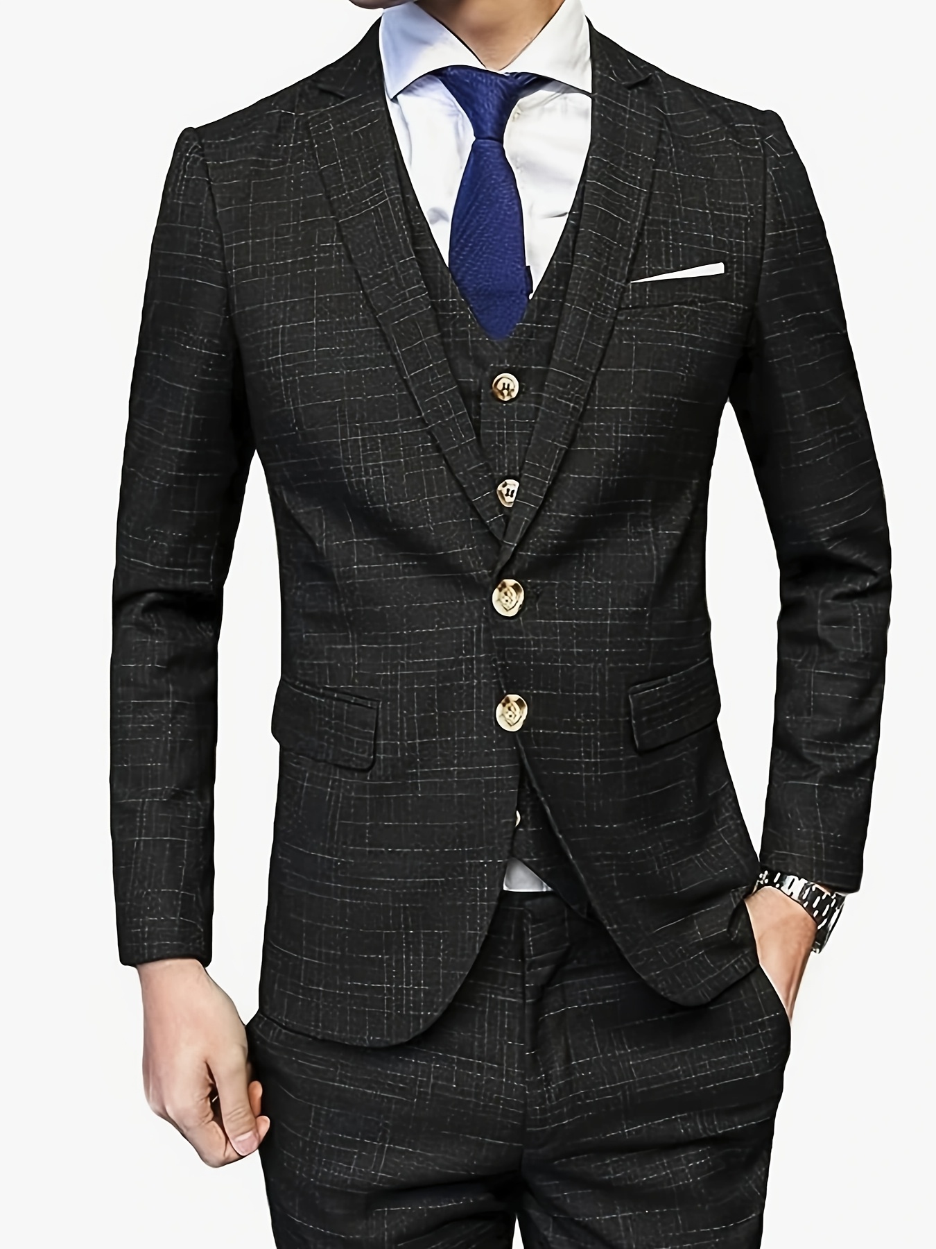 traje elegante rayas hombre estilo formal Temu Dominican Republic