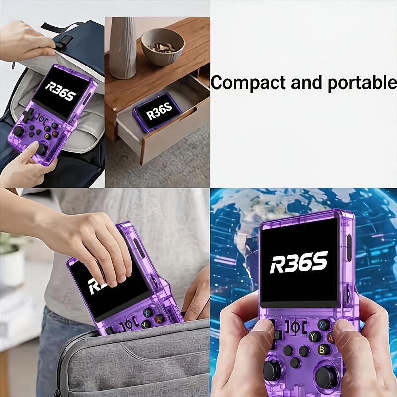 Retro R36S Handheld Game Console, 128GB Portable Game Console, 3.5-Inch HD Gaming Console, Long Battery Life, Dual Analog Sticks, Stable Gameplay, Perfect for Gaming Enthusiasts, Best Men's Birthday Gift Set, Five Colors Available