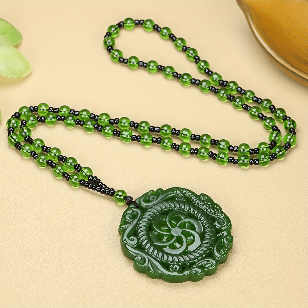 TEMU Cadena Versátil de Suéter con Colgante de en Piedra Natural, de Seguridad Hueco, Accesorio para Collar