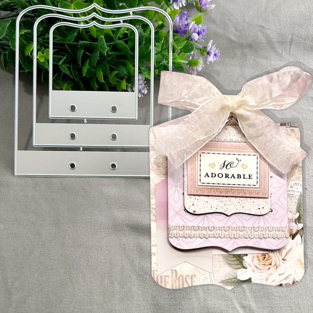 TEMU 1pc Creative Label Metal Die Cut, Diy Scrapbooking Embossing Stencil, Handmade Greeting Card Decoration Cutting Dies, Gift Card Making