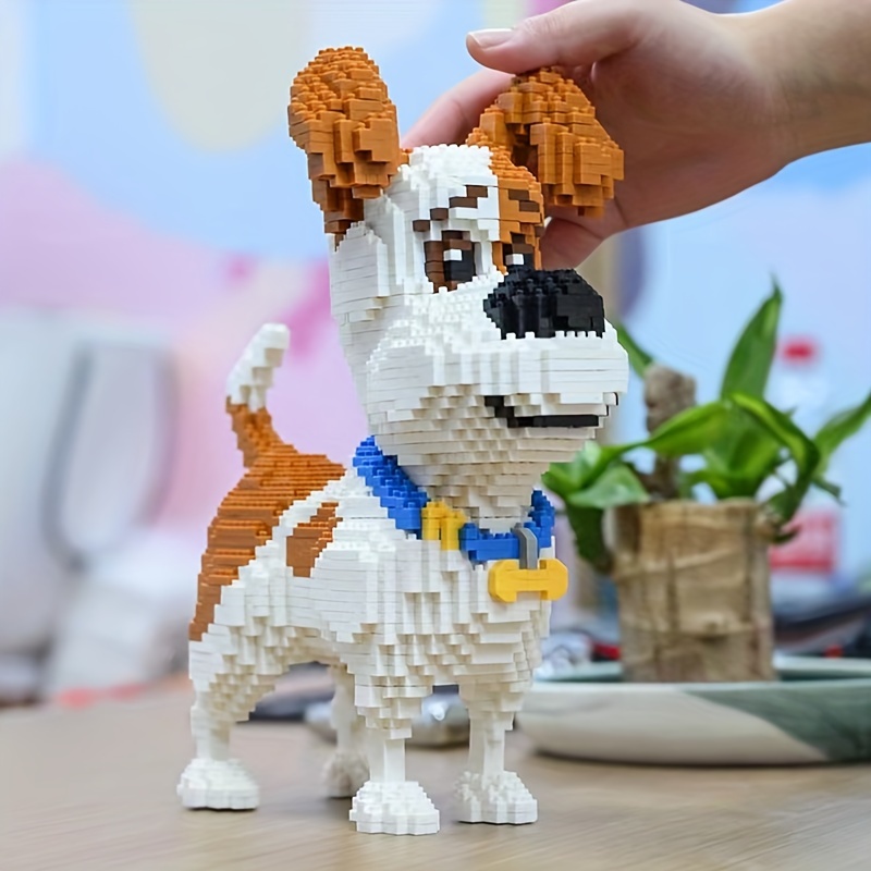 

Modèle de construction en blocs de construction 3D de chien de compagnie mignon de dessin animé, chien saucisse, chien husky , décoration d'assemblage, cadeaux d'anniversaire et de Noël