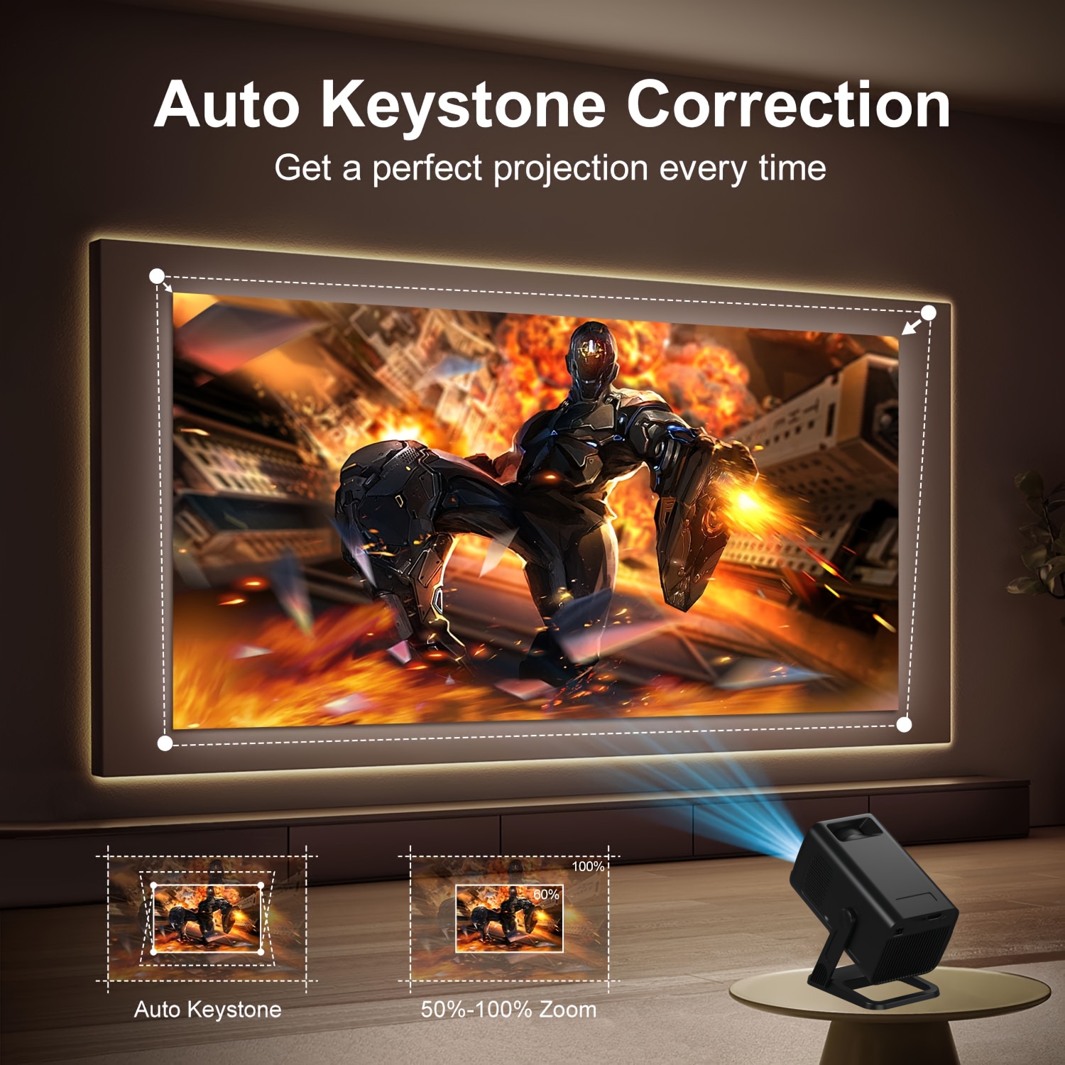 4K Support Projector with Wifi 6 and BT 5.2