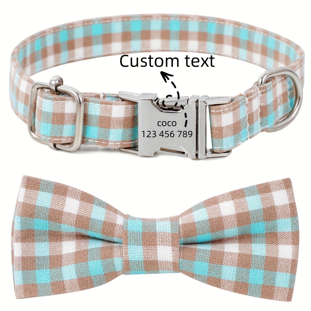 Buckle Dog Collar with British Plaid Design, Customizable