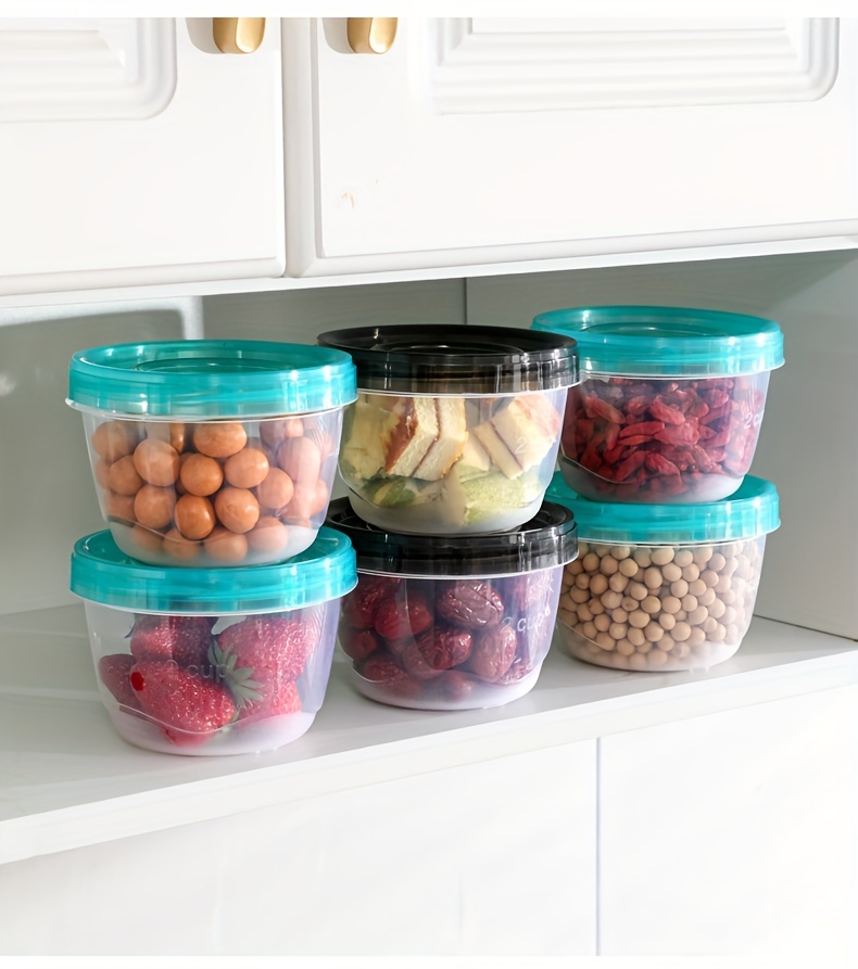 2pcs transparent sealed food storage containers with blue lids microwave safe freshness preserving   for   nuts fruits more ideal for home kitchen use details 10