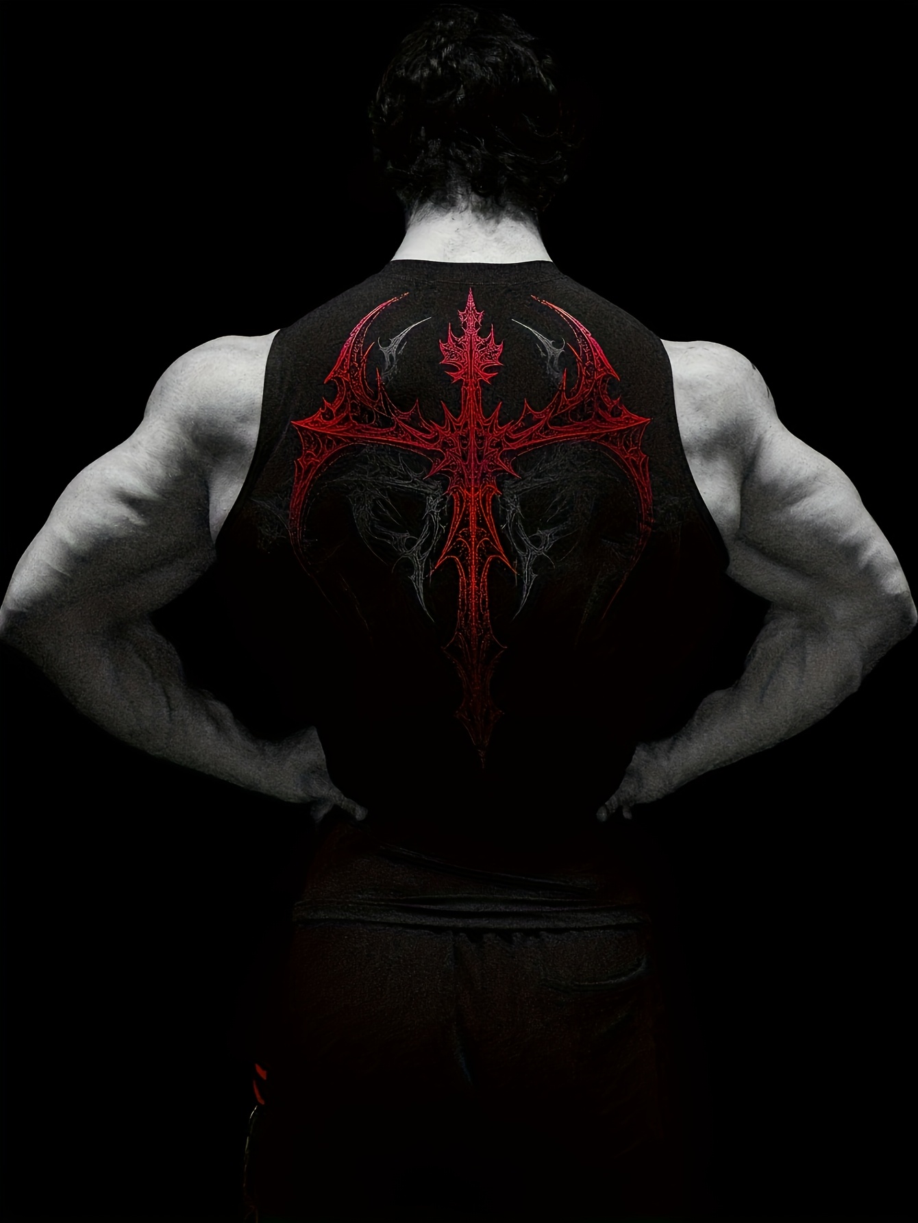 breathedivinity mens sleeveless muscle shirt high stretch quick dry athletic top with back chest muscle print gym running   breathable workout shirt for men ideal for fitness training casual wear gym apparel Product details 13