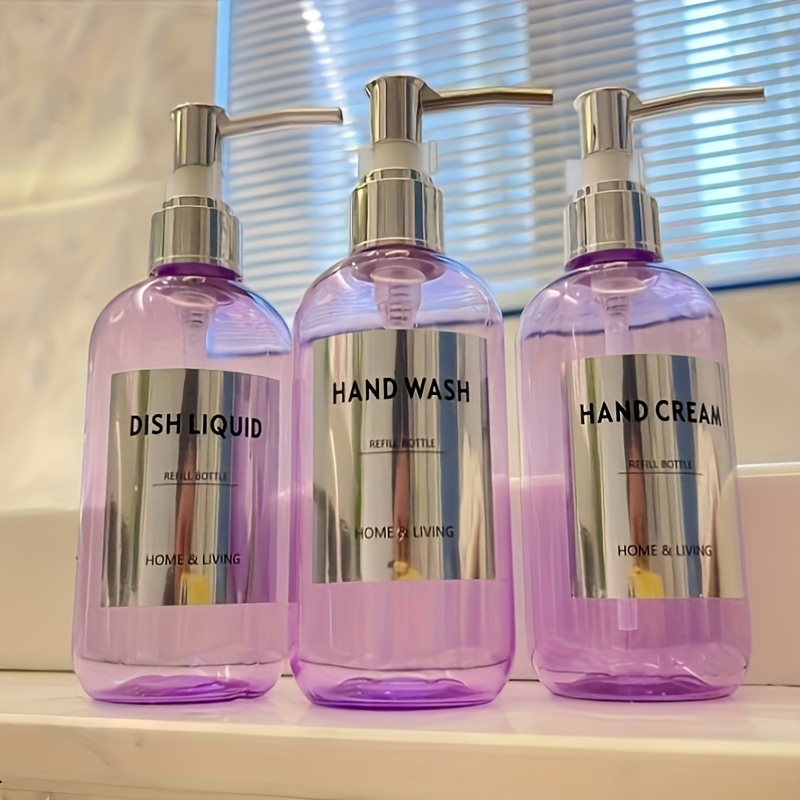 TEMU Ensemble de 3 bouteilles vides portables violet rêveur de 250 ml, remplacement pour désinfectant pour , crème pour , bouteilles vides de type