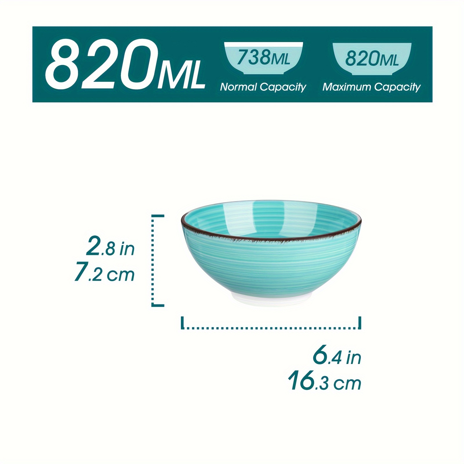 6pcs Hand-painted Eyelash Mixed With 6 Colors Ceramic Bowl Set For 6 People To Eat