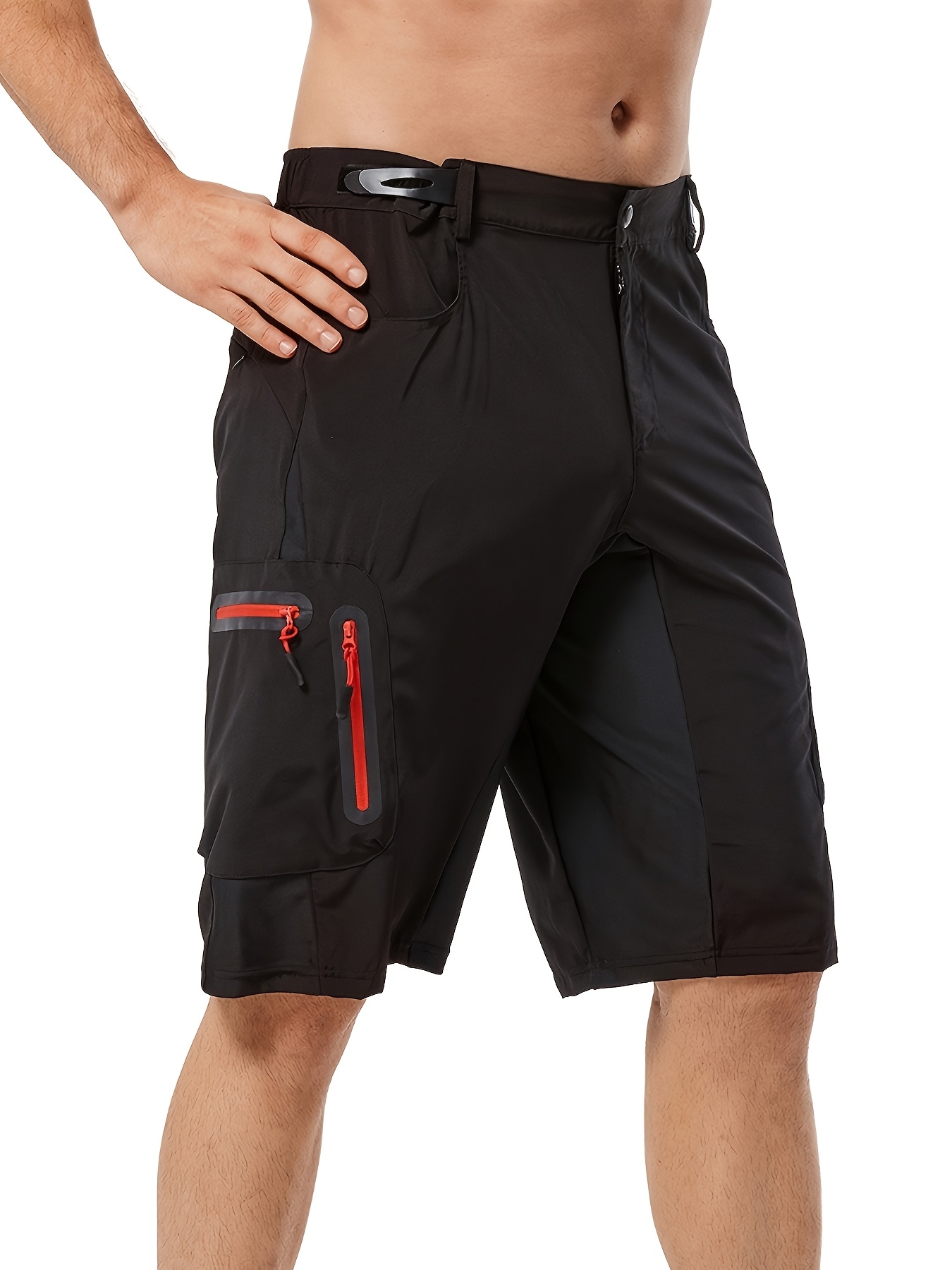 mens mountain bike shorts zipper pockets quick dry Temu Saudi Arabia