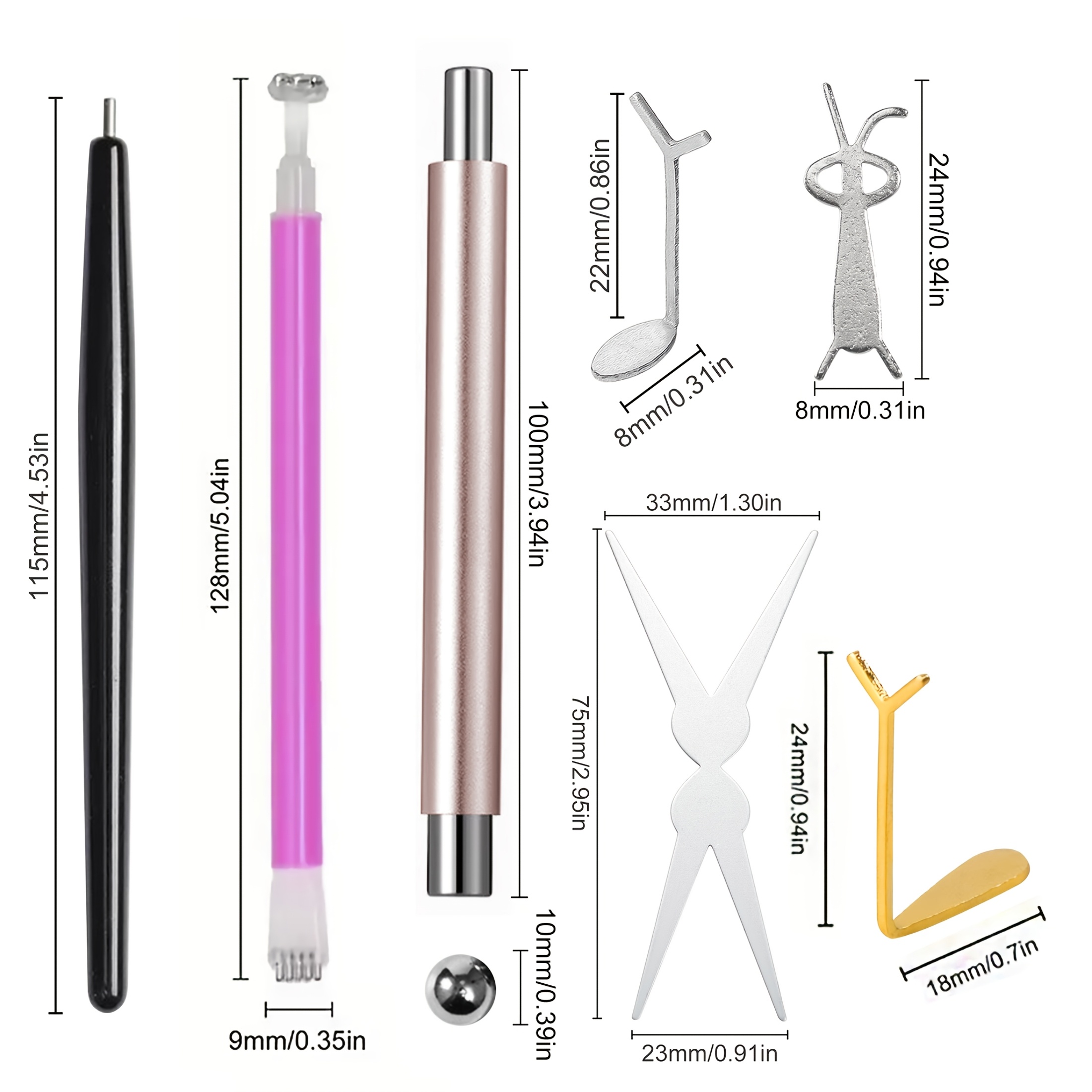 TEMU 8pcs Aimants Œil de Chat Français pour Kit d'Outils de Manucure, Assorties, Création de Œil de Chat Tourbillonnant, Cœur & Dégradé Français,