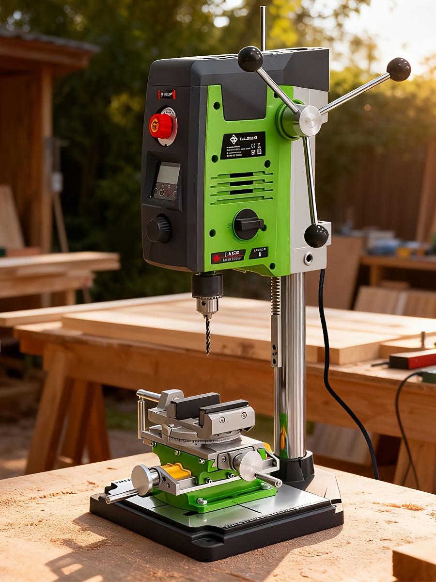 étau détabli robuste à glissière croisée rotative à 90° avec étau de table de travail composé - / glissière, base pivotante et matériel de montage pour perceuse, fraiseuse, travail et du métal (ouverture de mâchoire, spécifications de course indiquées) Détails du produit 0