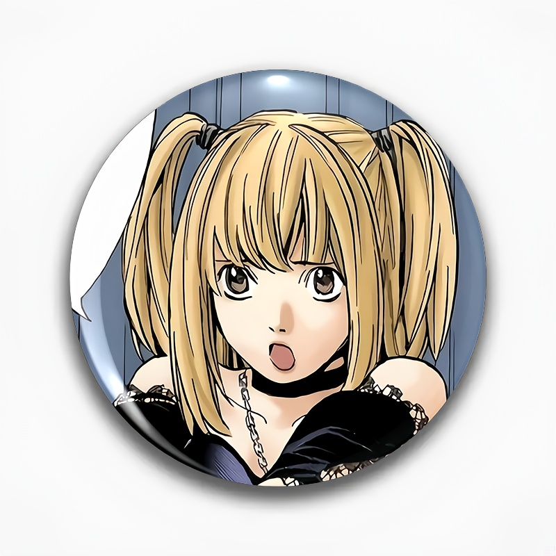 Anime-Inspired Fashion Brooch for Men and Women - Blonde Girl with Black Lace Design, Round Metal Pin Badge Ideal for Clothing, Hats, Backpacks - Fun Gift for Friends, Classmates, Colleagues