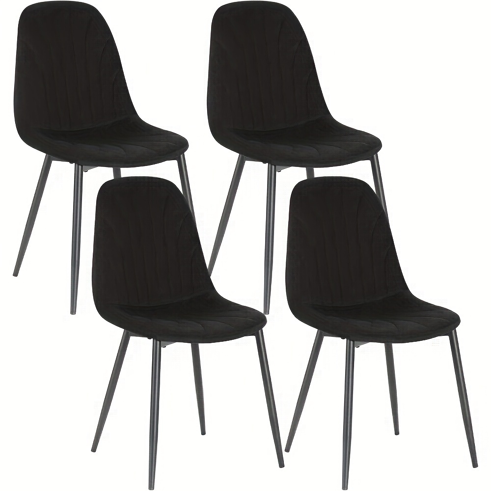 Image of 4pcs Dining Chairs, Ergonomic Kitchen Chairs, Upholstered Chairs With Velvet Covers, Living Room Chairs With Metal Legs, Designer Chairs For Bedroom And Living Room