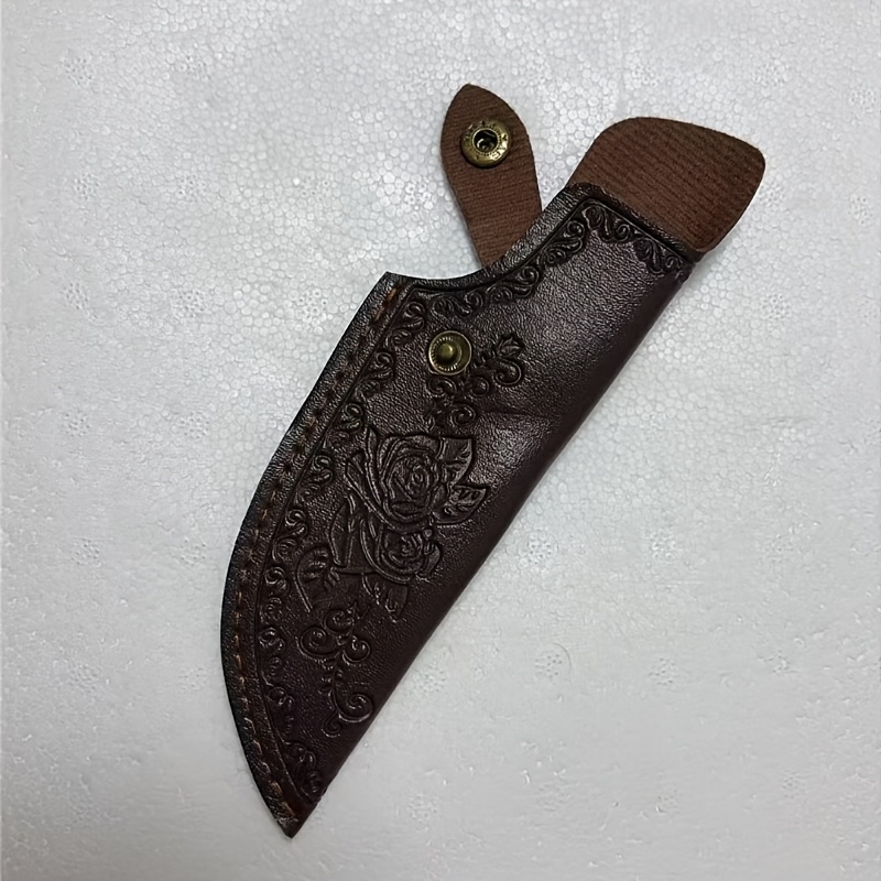 Image of 1pc Outdoor Chef Knife Sheath - Features An Elegant Brown And Golden , Portable Kitchen Utensil Attachment Clip, Camping Gear | Elegant Knife Holder | Secure Closure, Knife Storage, Knife Not Included