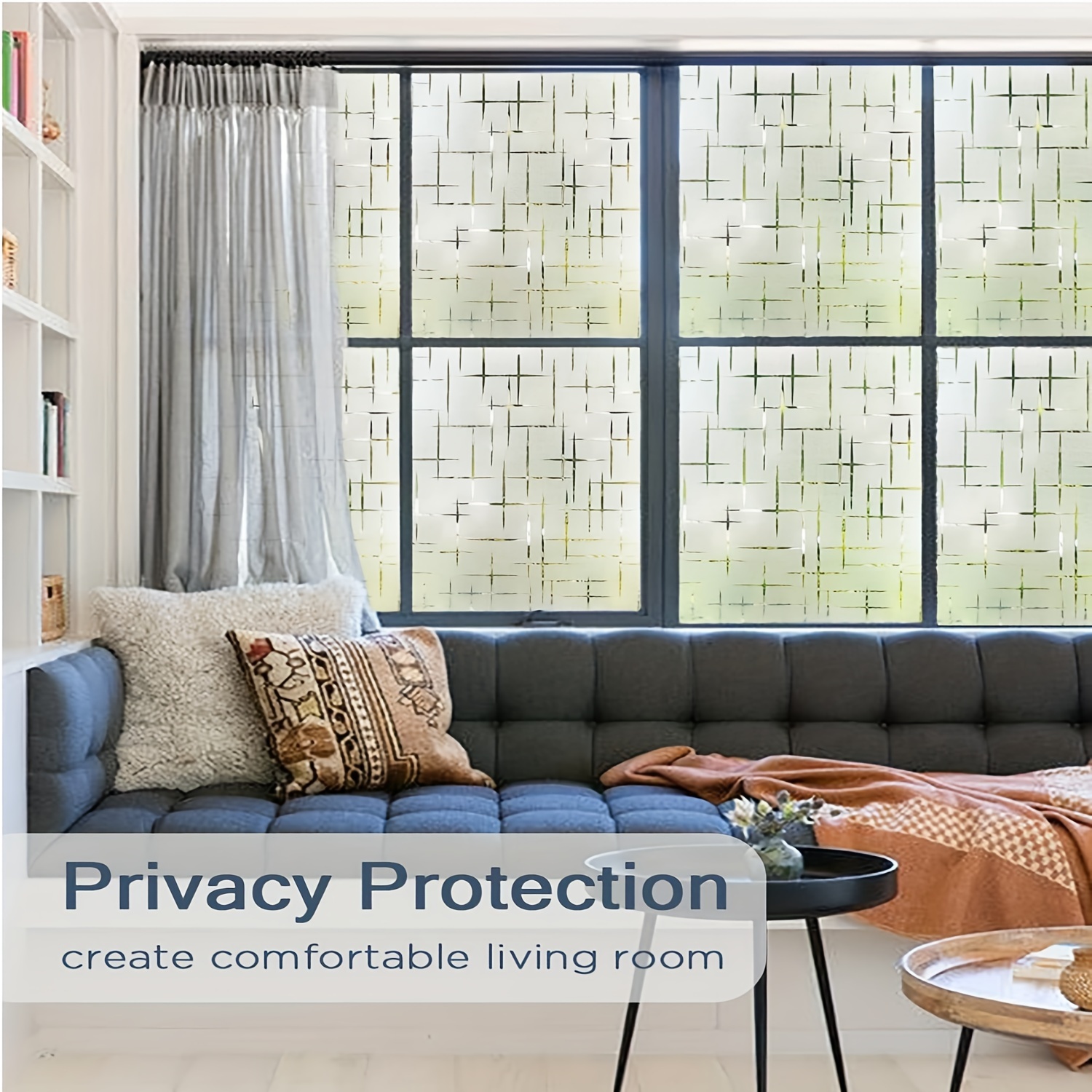 Image of A Roll Of Star-patterned Privacy Film For Windows, Designed To Prevent And Glare. This Adhesive Static Cling Film Blocks And Is Suitable For Use In Offices, Homes, Display Windows