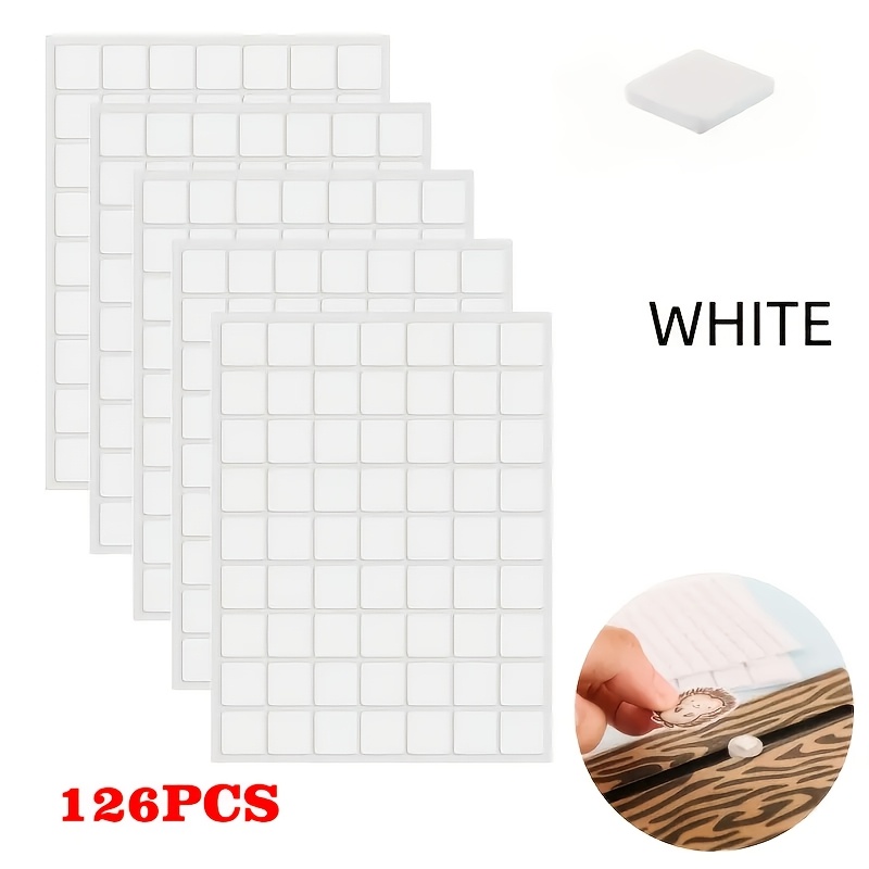 TEMU 126 piezas de almohadillas adhesivas 3D de espuma de PE de 2 mm de grosor, de cara, y , de viscosidad, a prueba de golpes, bloques de cinta de