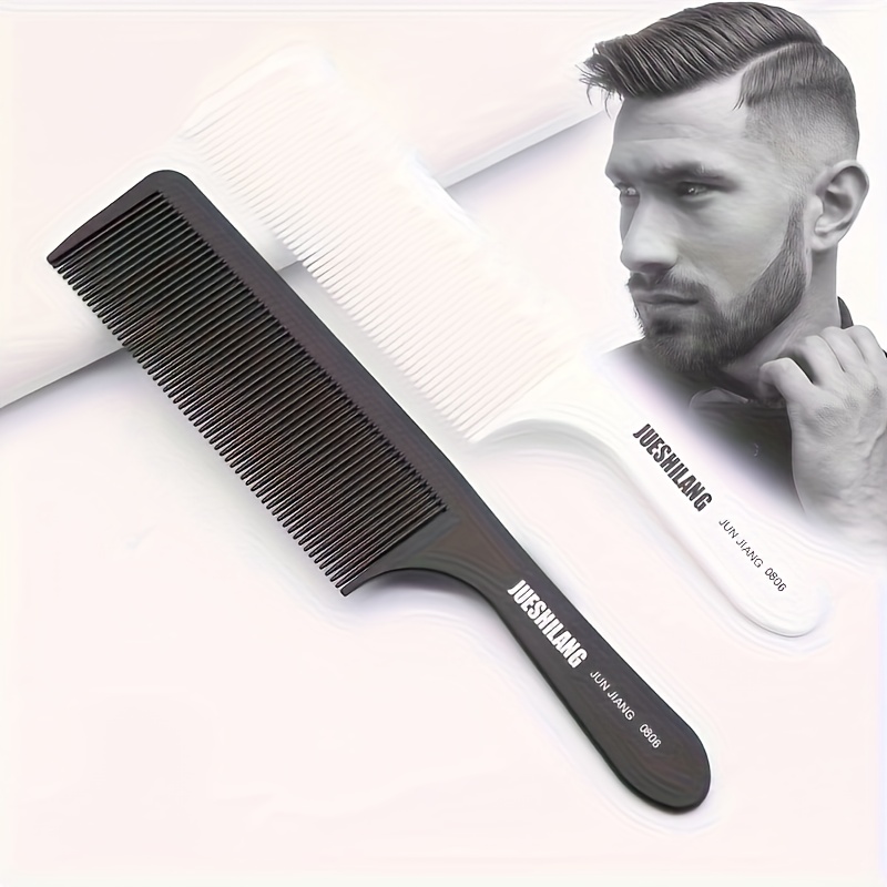 Image of Men's Professional Hair Comb - Fine-tooth Barber Styling Comb, Abs Plastic Handle For Normal Hair - Durable Plastic Finishing Tool