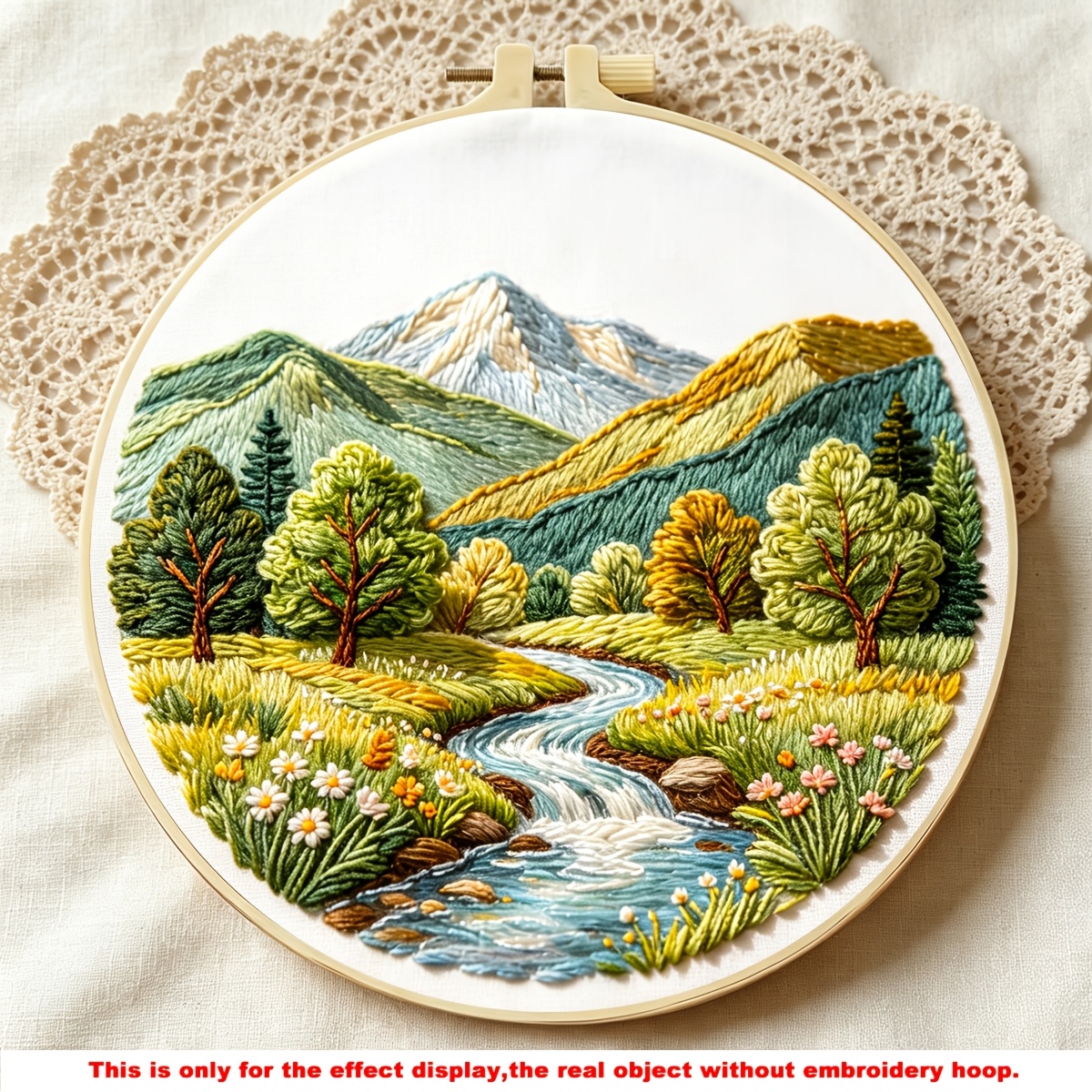 TEMU 1 Set Printed Embroidery Kit Green Pattern Hand Embroidery Kit Suitable For Embroidery Enthusiasts Adults Beginners Includes Embroidery Cloth