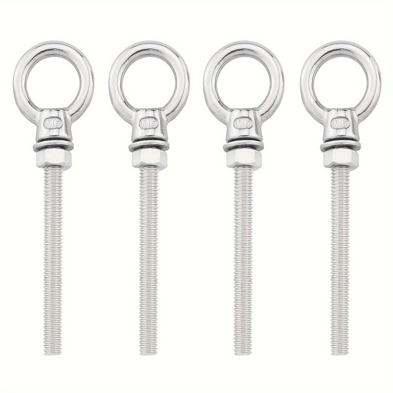 

4pcs Heavy Duty Steel Bolts, 1/4" X 2", M6 Threaded For Workshop, Garage, Home & Garden Outdoor Sunshade Hanging