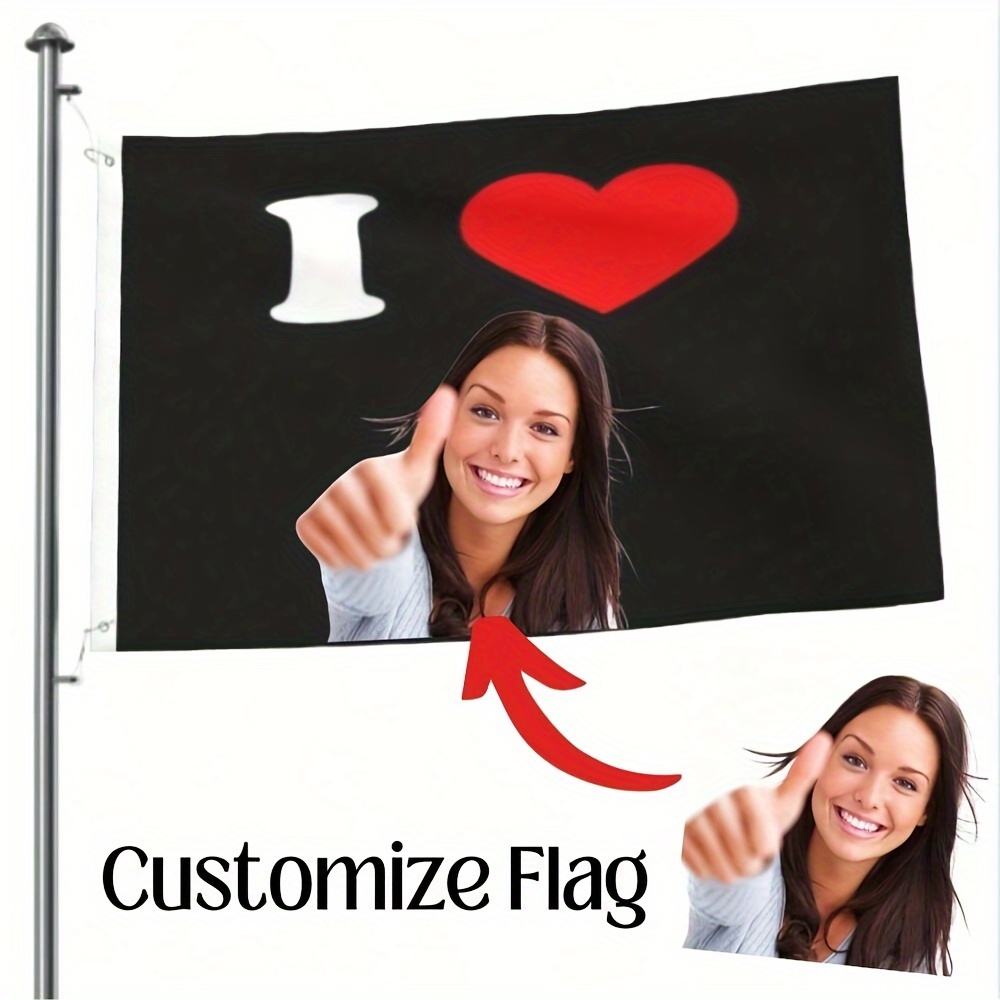 

Custom 'i Love' Theme Garden Flag - 3x5ft, & Fade-resistant Polyester With Grommets For Easy Hanging, Yard, Porch & Indoor Decor