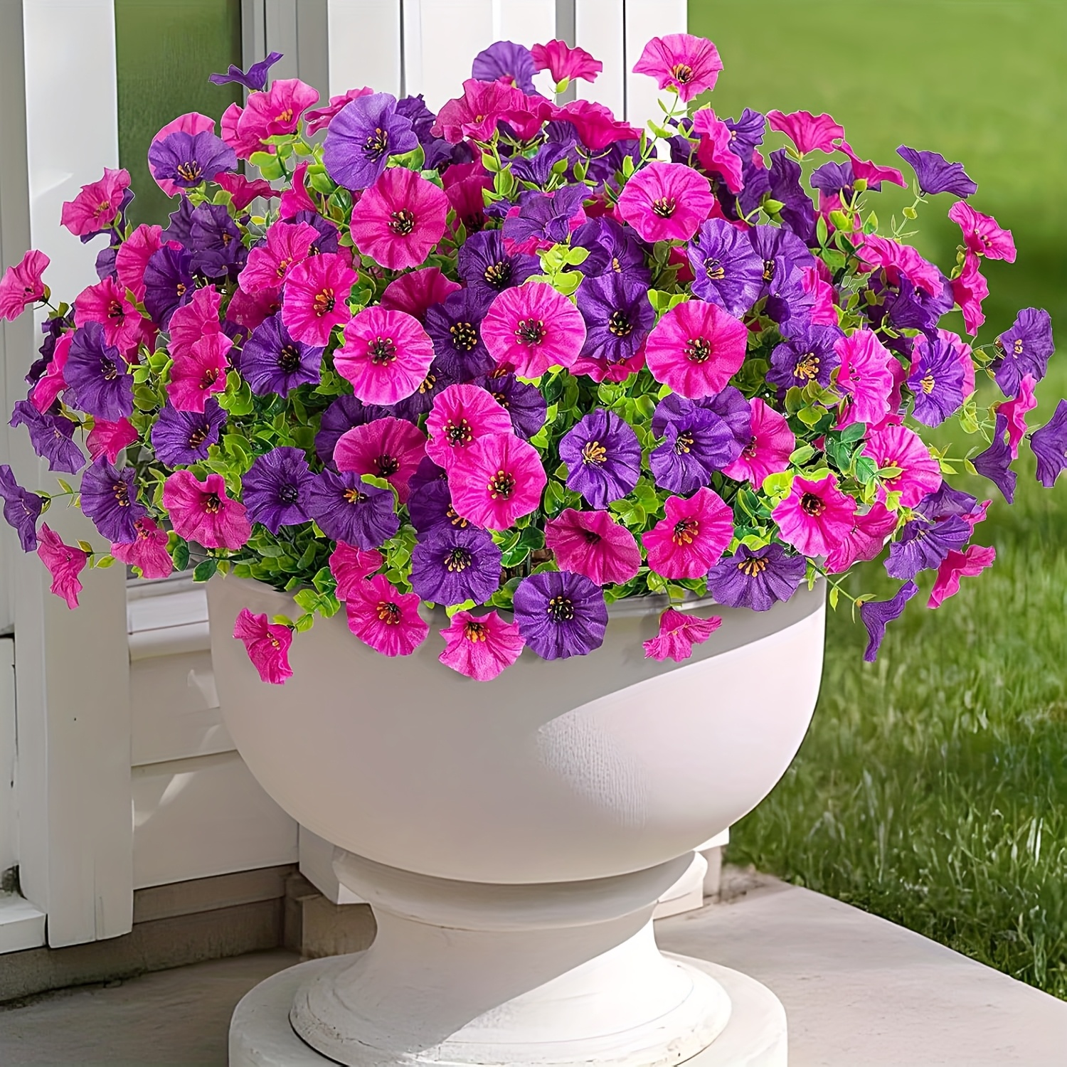 8 Bndel knstliche Outdoor-Blumen Eukalyptus Simulationspflanzen * fr  Blumentpfe, UV-bestndige knstliche Blumen * fr  Outdoor-Hausveranda-Terrassen