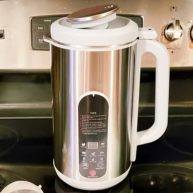 Stainless Steel Automatic Nut Milk Maker, 8-in-1 Almond Milk Production Machine with 20 Blades, Blender, Vegetable and Fruit Juicer, Kitchen Essentials, Food Processor, 24-Hour Timer, 42 Ounces (Approximately 1148.2g)