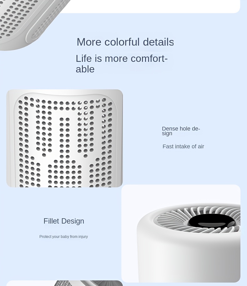 USB- Portable Air Purifier with Negative Ion Technology & HE-like Filter-like Effect - Eliminates Formaldehyde, Smoke, Odors, Allergens, Dust, Pet & Smoke - Plug-in Air for Home, Office, Car, Bedside (USB-