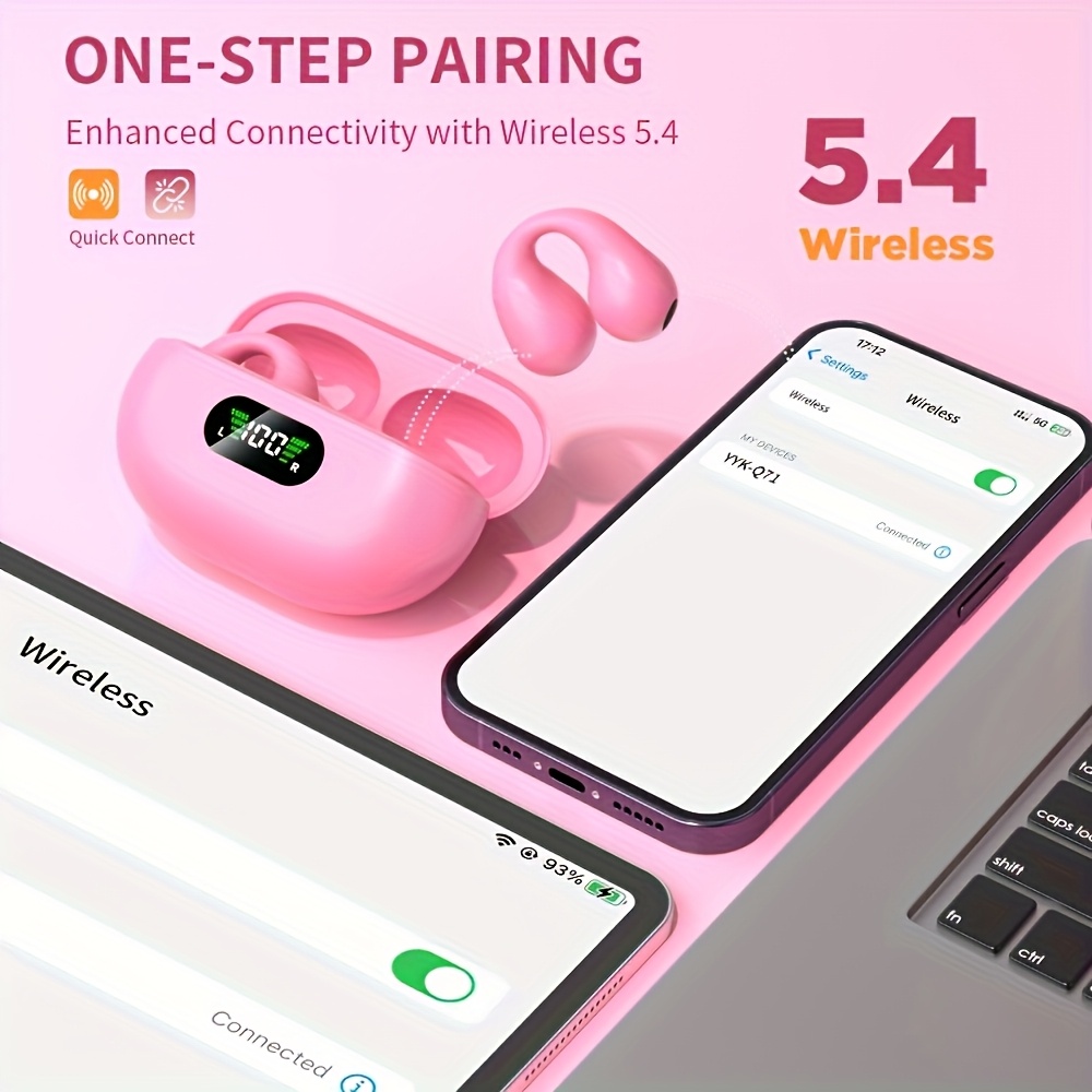 Truly Open Wireless Earbuds (Wireless 5.4 TWS), Experience 360° Ambient Awareness & All-Day Comfort. Secure Open-Ear Fit for Sports/fitness. Advanced ENC Delivers Crystal-Clear Calls. Intuitive Touch Control. LED Digital Charging Box with Real-Time Power + Long Standby. Hi-Fi Sound for Music/gaming/calls. Wireless 5.4 Ensures Ultra-Stable Low-Latency on IOS/Android. Perfect for Travel, Business Commutes, Outdoor Adventures, and Focus Sessions. Engineered for Active Lifestyles., High 13 Truly Open Wireless Earbuds (Wireless 5.4 TWS), Experience 360° Ambient Awareness & All-Day Comfort. Secure Open-Ear Fit for Sports/fitness. Advanced ENC Delivers Crystal-Clear Calls. Intuitive Touch Control. LED Digital Charging Box with Real-Time Power + Long Standby. Hi-Fi Sound for Music/gaming/calls. Wireless 5.4 Ensures Ultra-Stable Low-Latency on IOS/Android. Perfect for Travel, Business Commutes, Outdoor Adventures, and Focus Sessions. Engineered for Active Lifestyles., High - Image 13