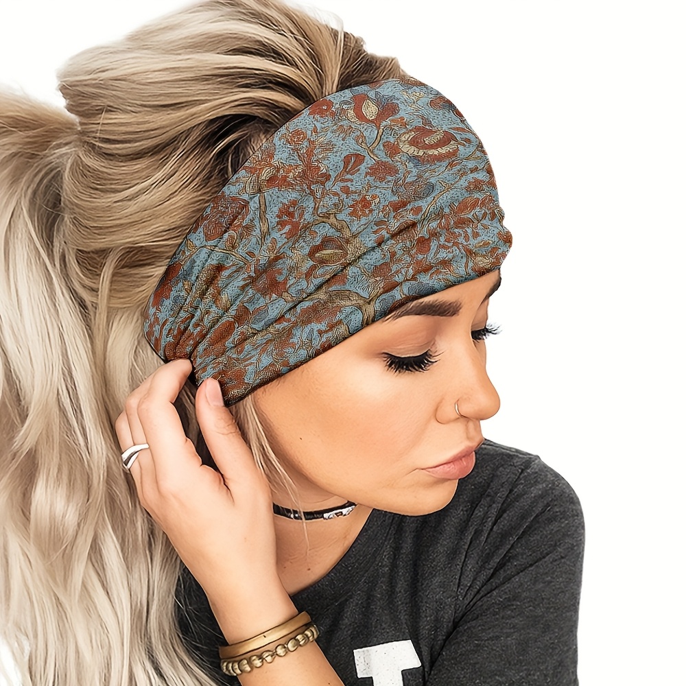 TEMU 1pc Women's Headband, Elastic Wide Thick Headband, Cute Nurse Headband, Women's Hair Exercise Headband, Men's Running Sweat-absorbing Headband