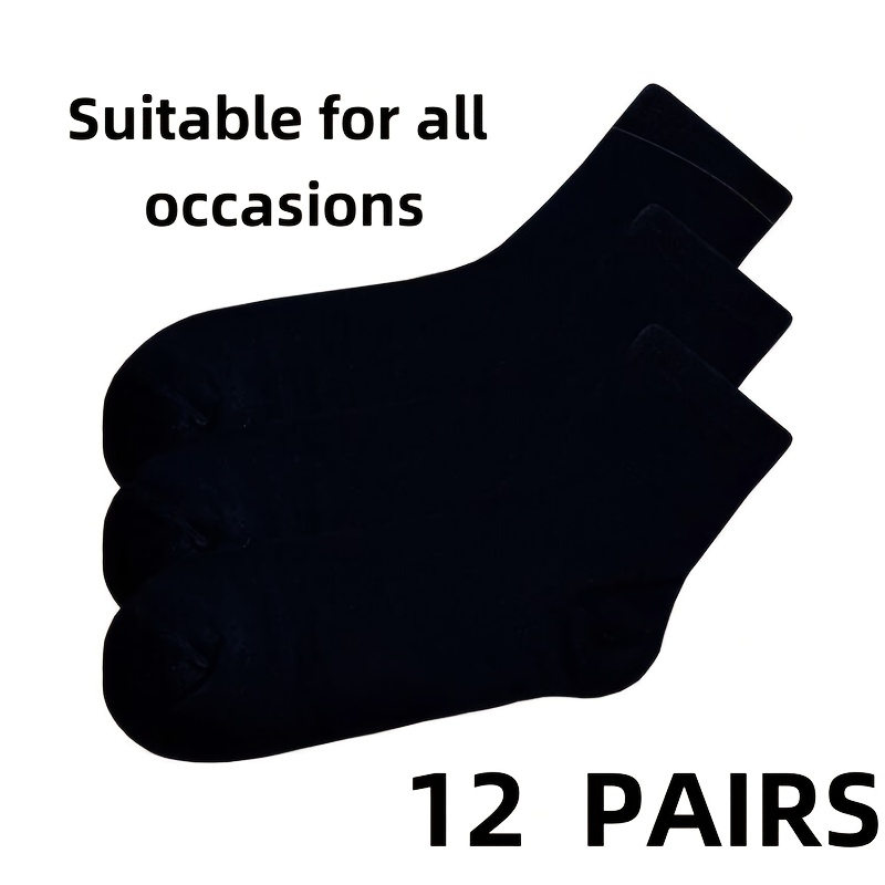 TEMU 12 Pairs Bamboo Socks, Unisex Soft And Breathable Bamboo Short Socks For