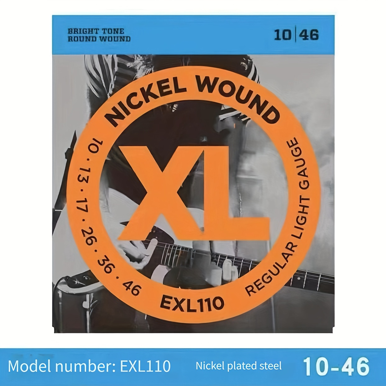 

1 Set Exl120/110 Nickel-plated - 6-string, Rose Golden, For Bright Tone & Durability, Fits 25" To 28" Guitars, Acoustic Guitar Strings