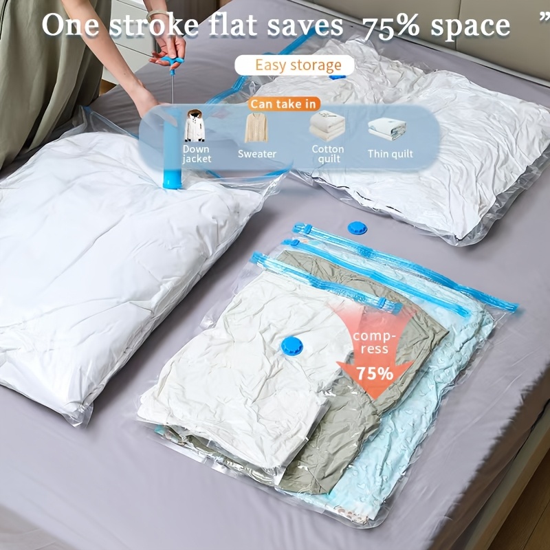 4pcs Extra Large Vacuum Storage Bags Set, 40.01x59.99 cm - Sealed Compression, Dustproof and - Space Saving, Suitable for Clothing, Bedding, Dorm, Wardrobe, and Moving, Includes 1 Manual Pump