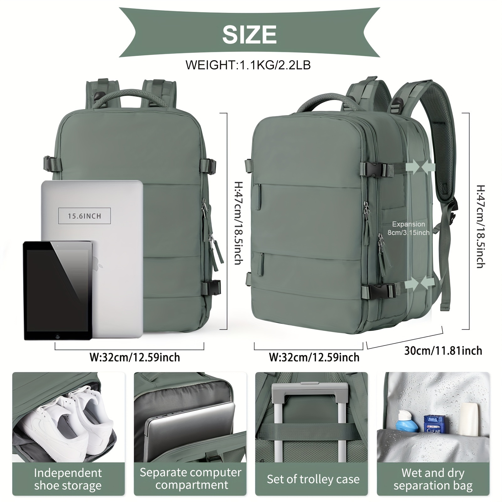 travel hiking backpack men women airline approved carry - Temu
